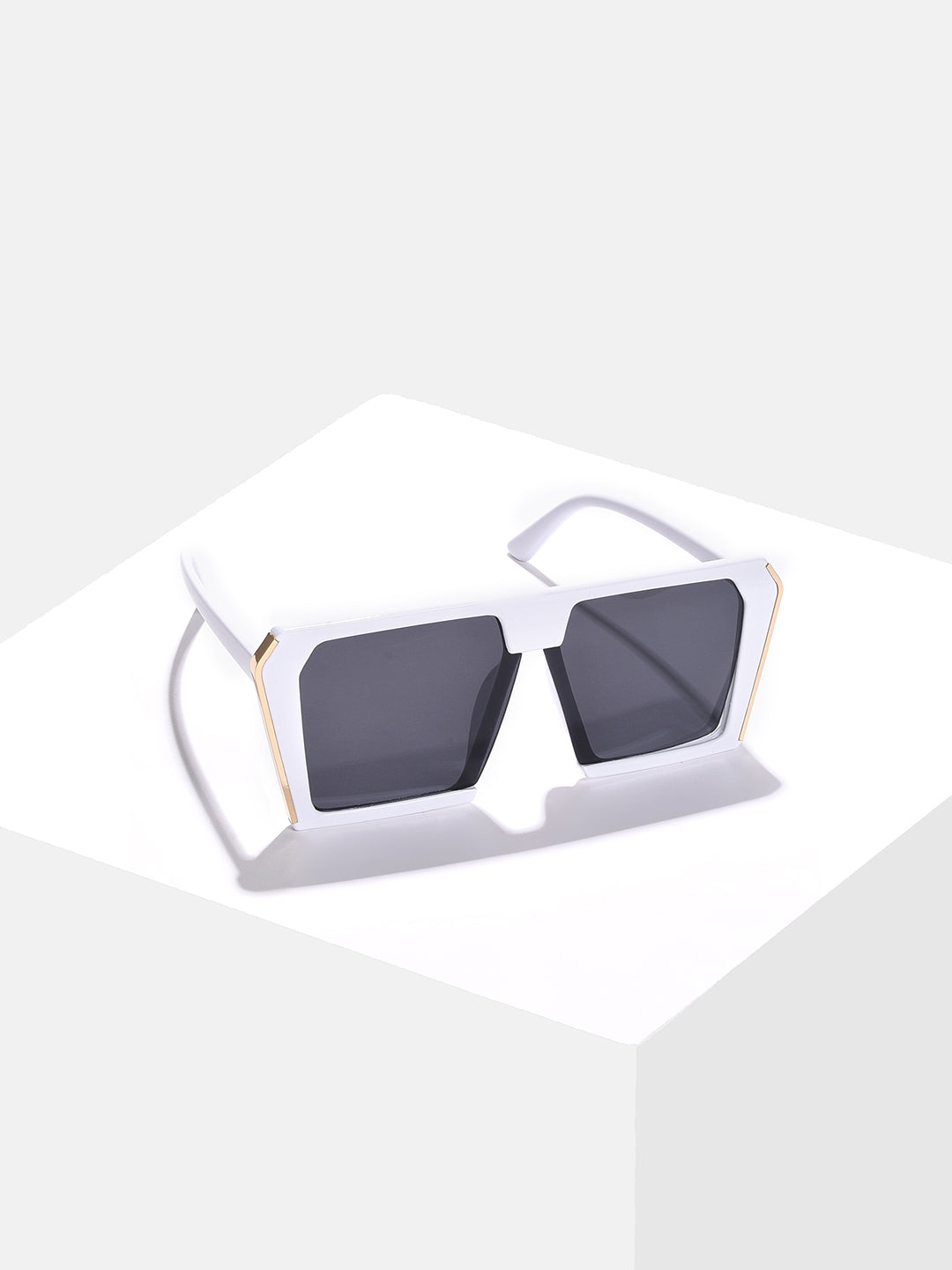 Black Lens White Oversized Sunglasses