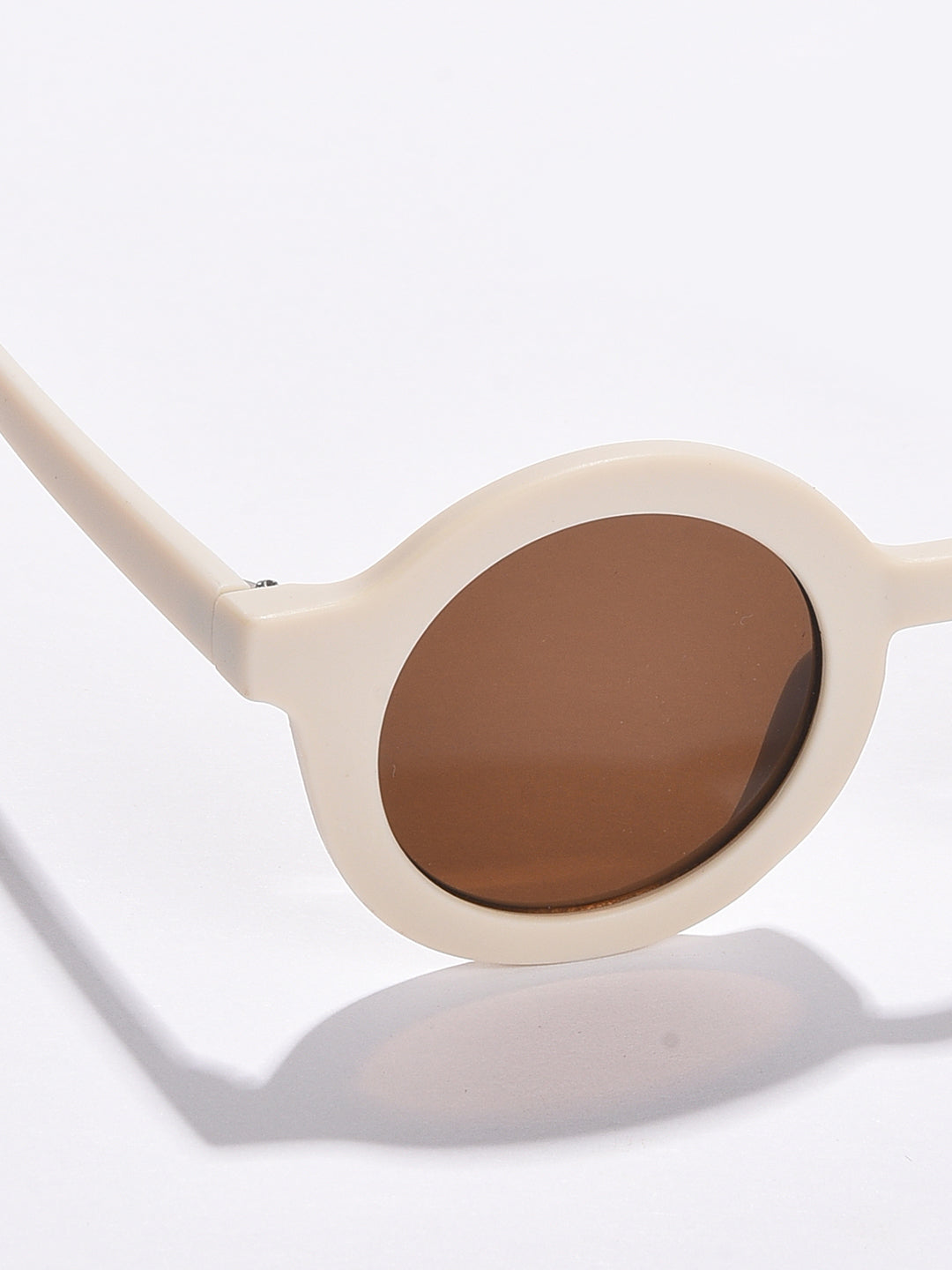 Brown Lens White Oval Sunglasses