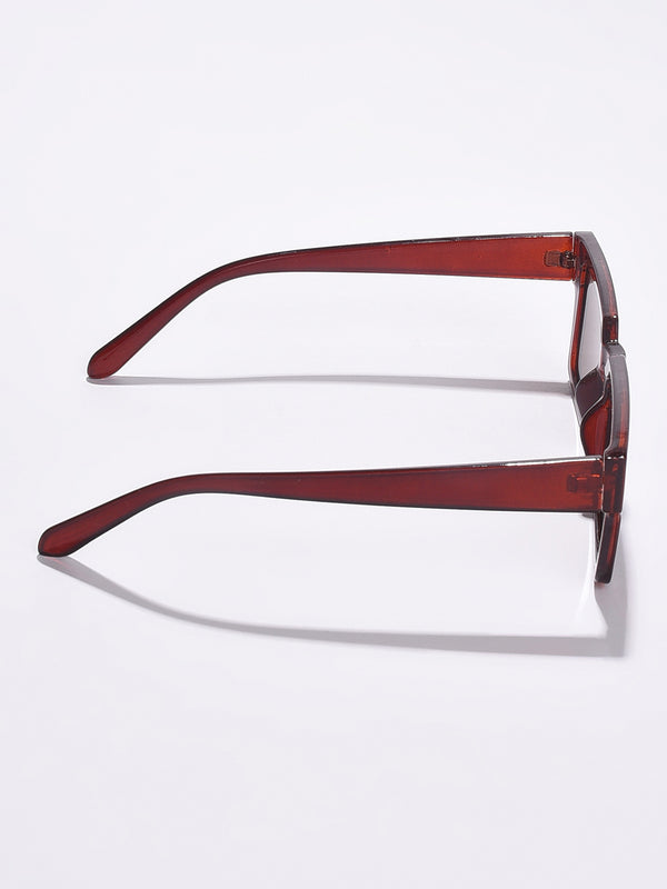 WOMEN BROWN LENS BROWN RECTANGLE SUNGLASSES