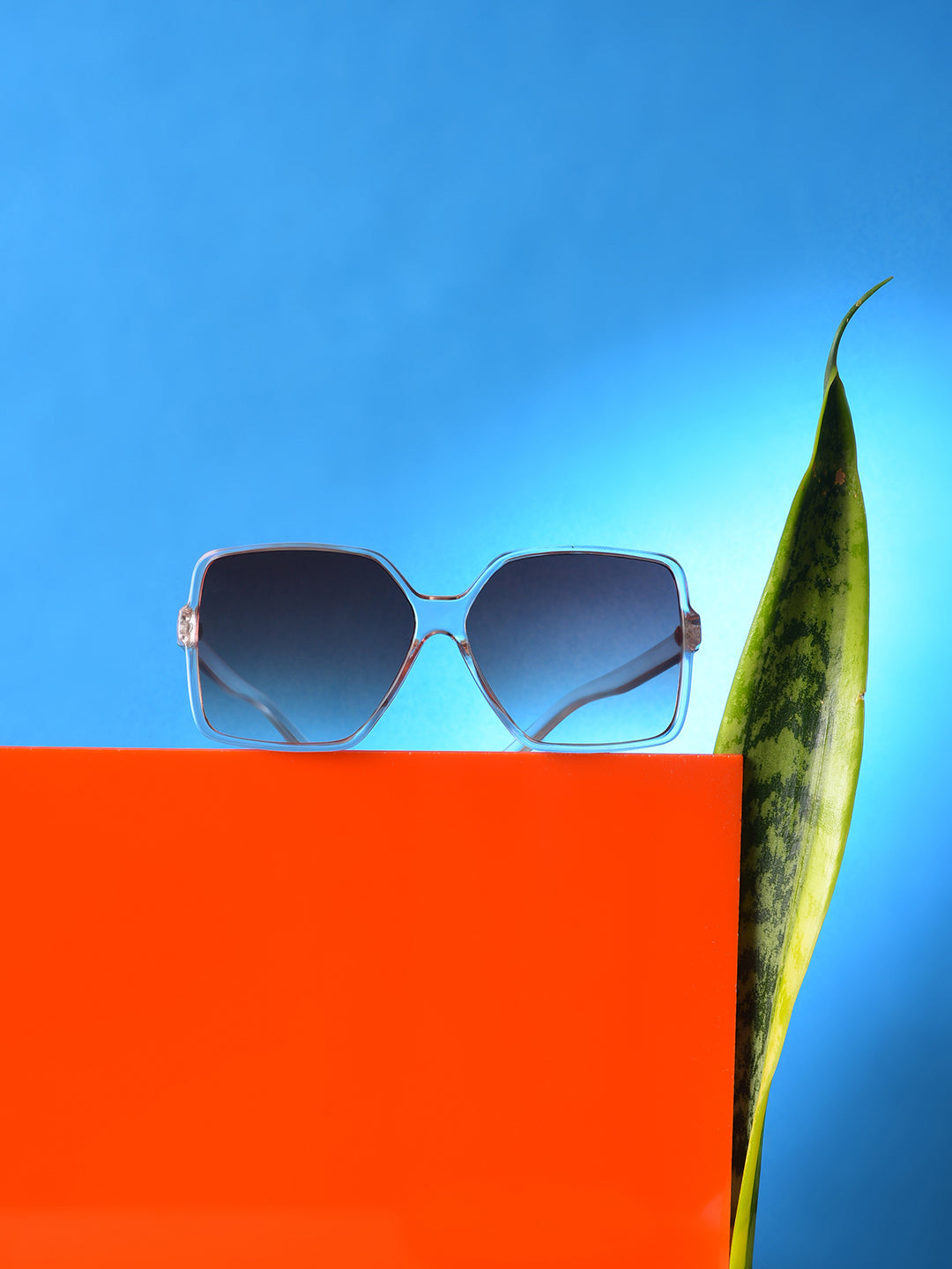 Brown Lens White Oversized Sunglasses