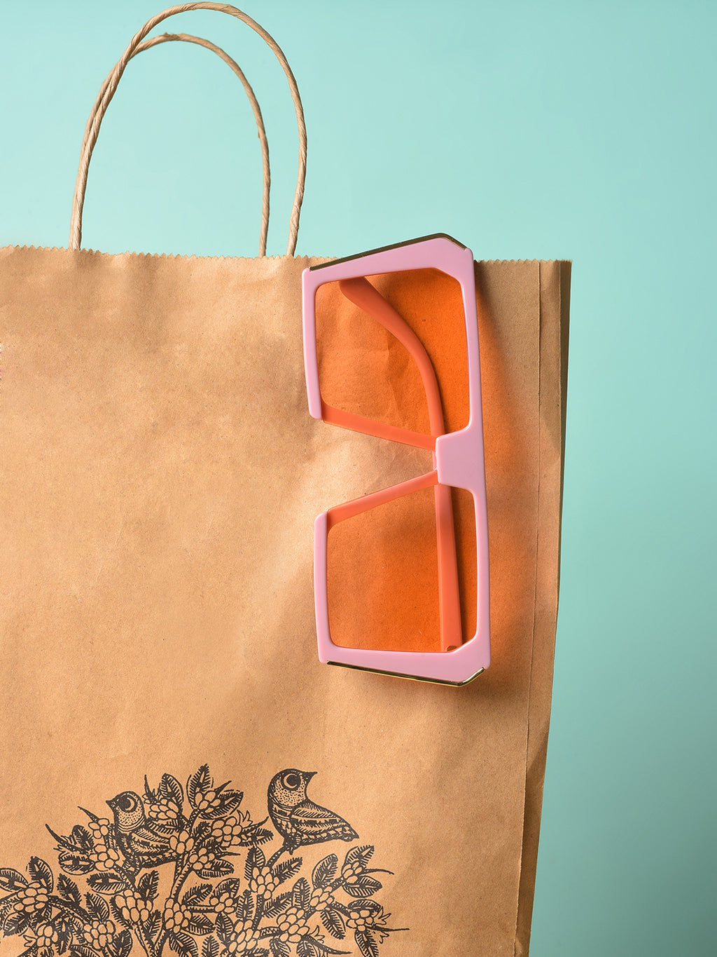 Orange Lens Pink Oversized Sunglasses