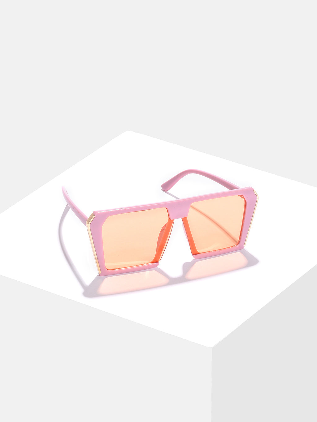 Orange Lens Pink Oversized Sunglasses