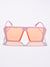 Orange Lens Pink Oversized Sunglasses