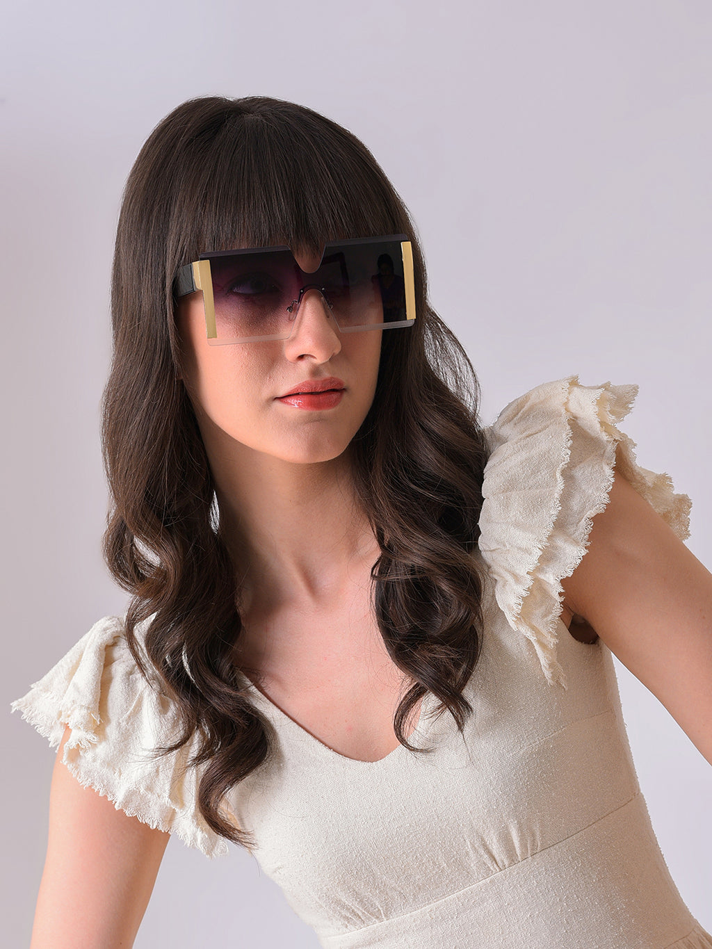 Purple Lens Purple Oversized Sunglasses