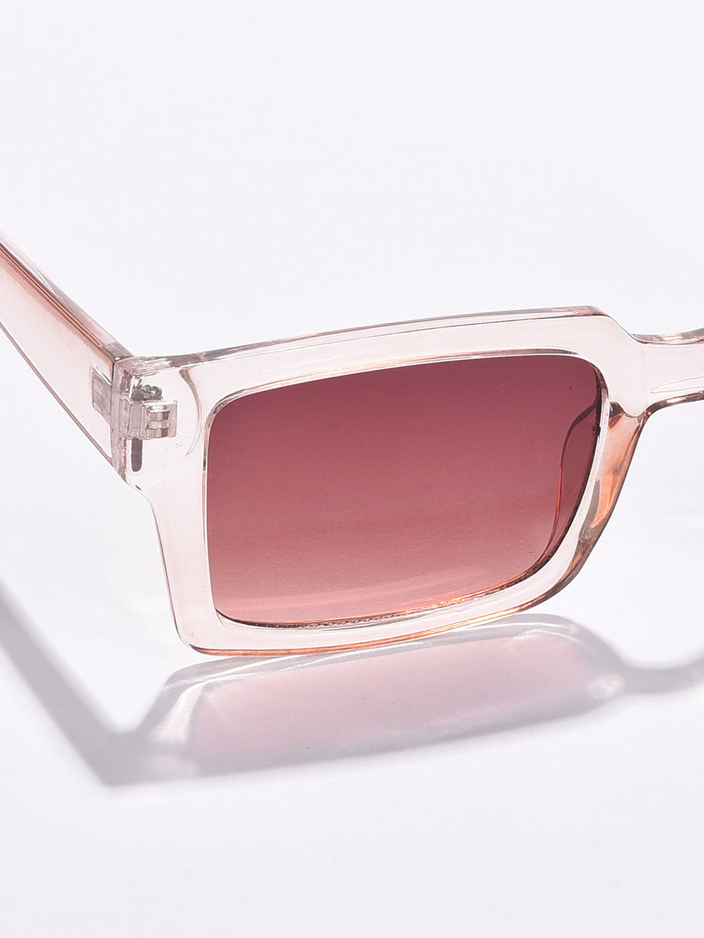 Brown Lens White Rectangle Sunglasses