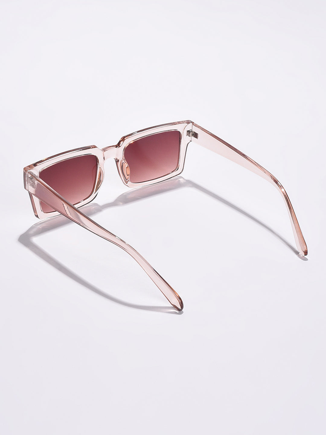 Brown Lens White Rectangle Sunglasses