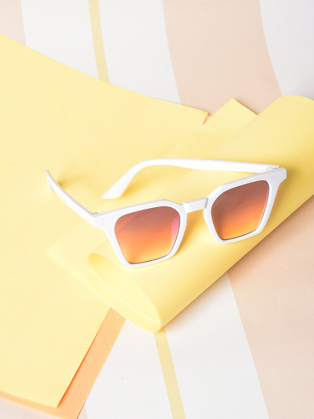 Purple Lens White Wayfarer Sunglasses