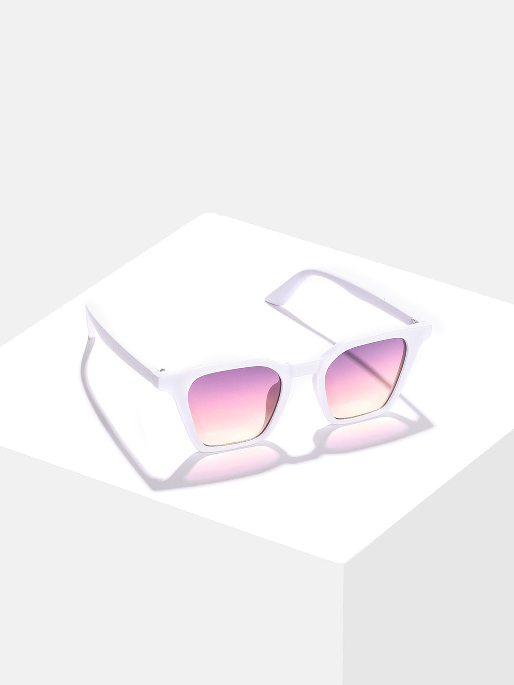 Purple Lens White Wayfarer Sunglasses