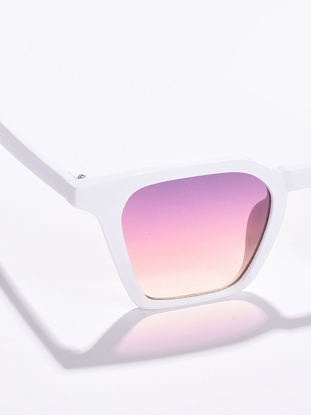 Purple Lens White Wayfarer Sunglasses