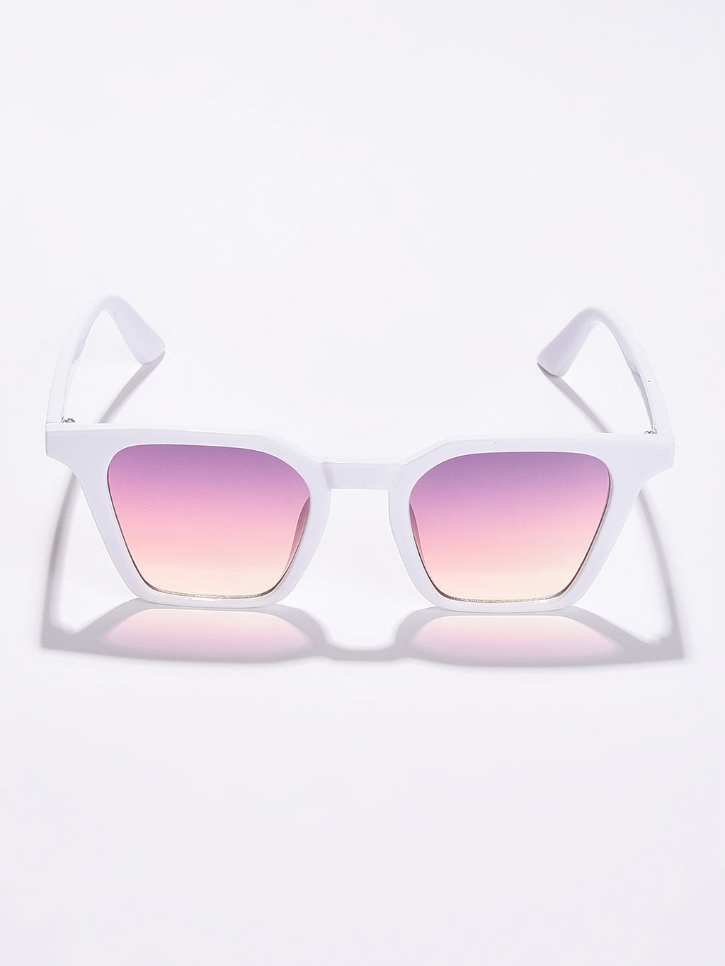 Purple Lens White Wayfarer Sunglasses