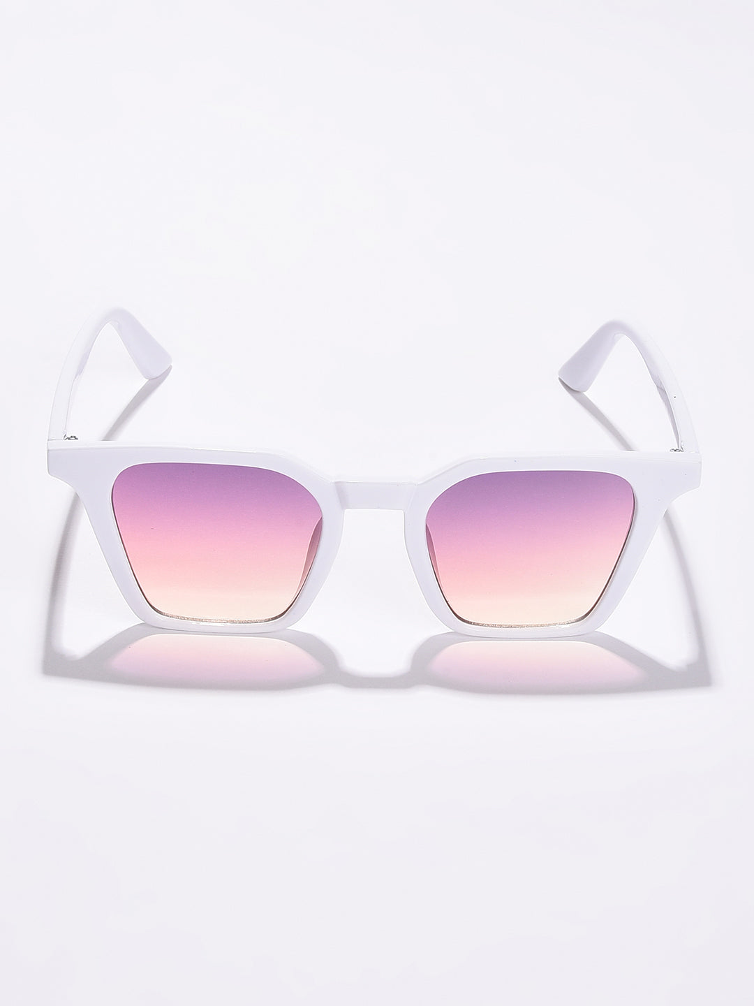 Purple Lens White Wayfarer Sunglasses