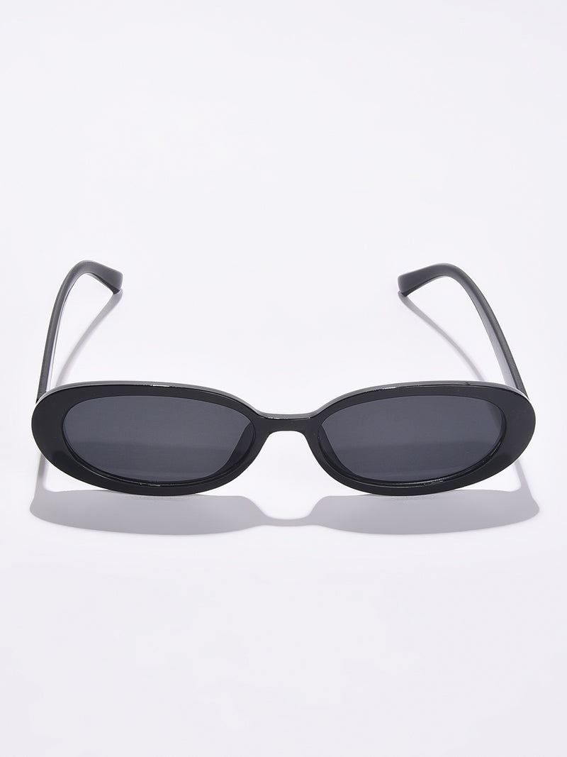 Black Lens Black Oval Sunglasses