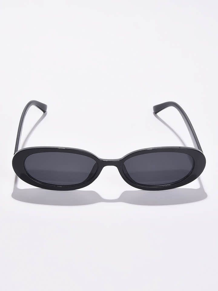 Black Lens Black Oval Sunglasses