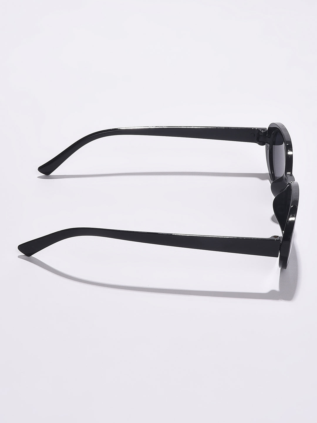 WOMEN BLACK LENS BLACK OVAL SUNGLASSES