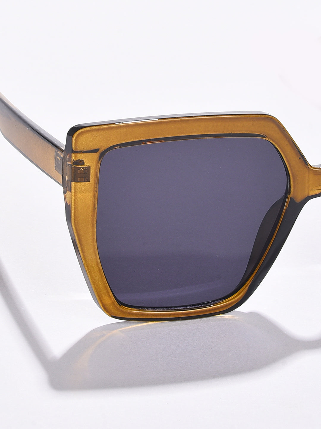 Black Lens Brown Rectangle Sunglasses