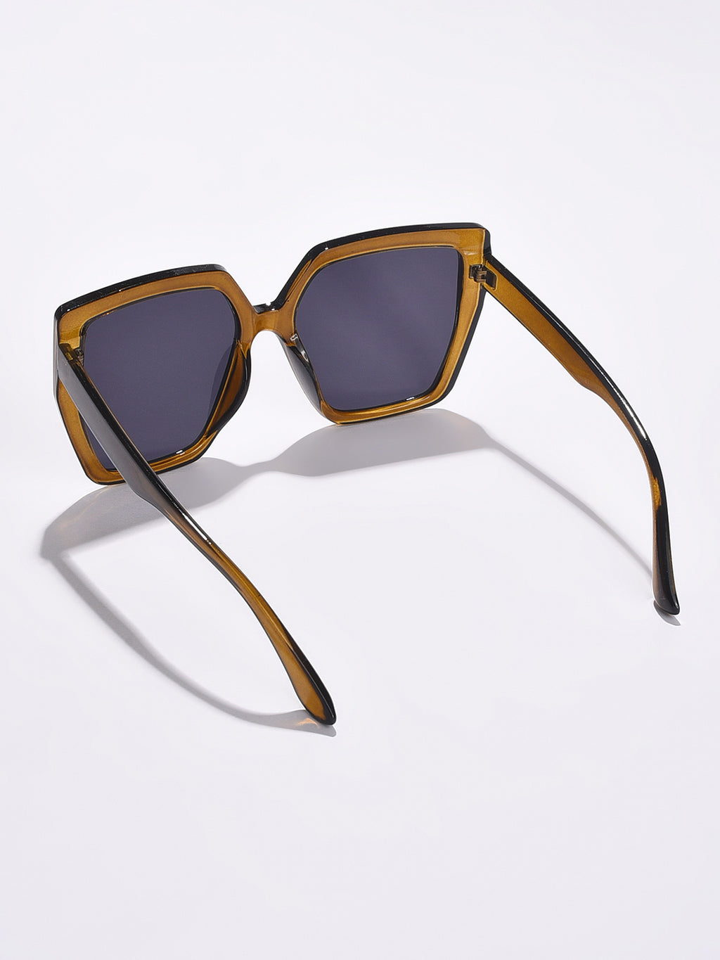 Black Lens Brown Rectangle Sunglasses