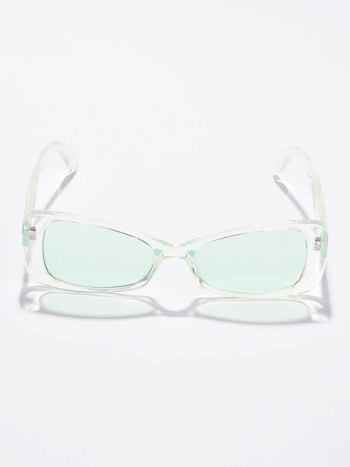 Black Lens Green Cateye Sunglasses