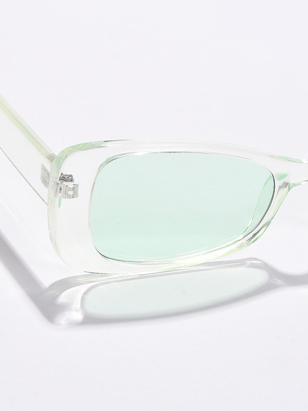 WOMEN BLACK LENS GREEN CATEYE SUNGLASSES