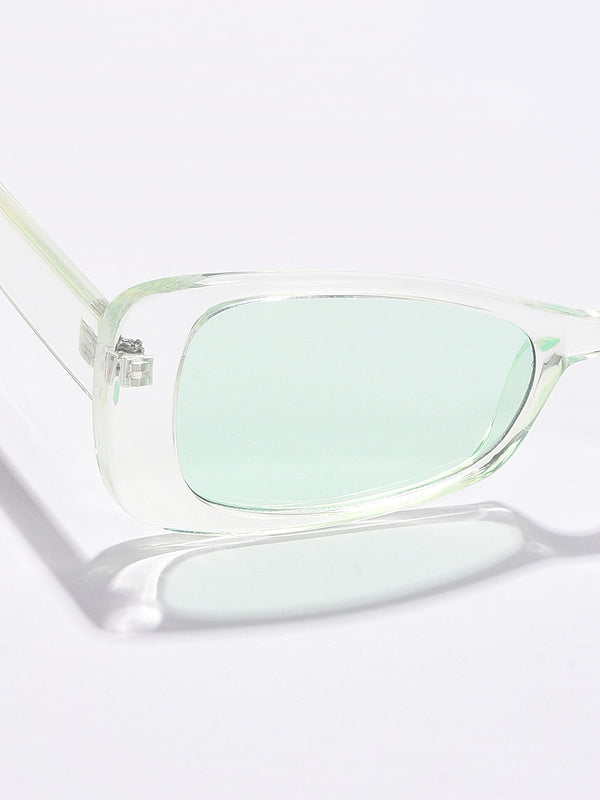 WOMEN BLACK LENS GREEN CATEYE SUNGLASSES