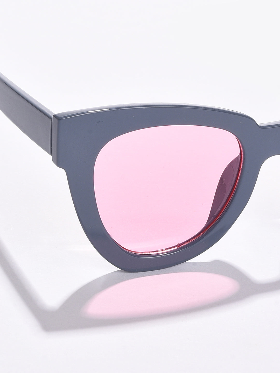 Pink Lens Black Cateye Sunglasses