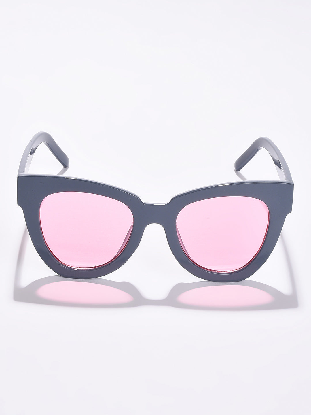 Pink Lens Black Cateye Sunglasses