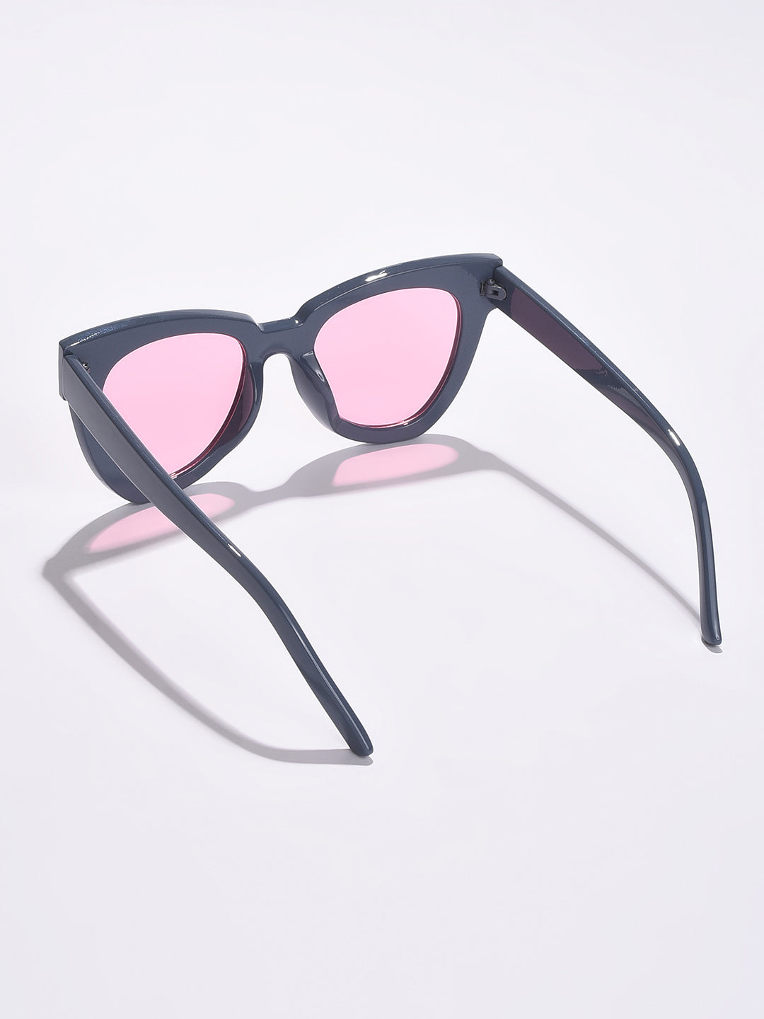 Pink Lens Black Cateye Sunglasses