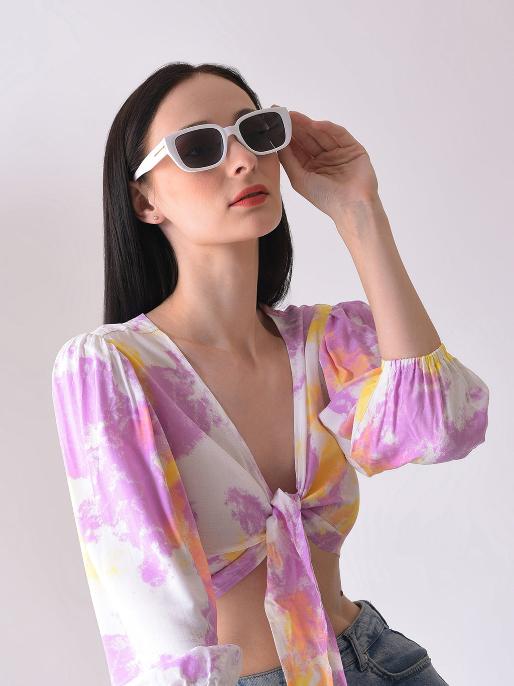 Black Lens White Wayfarer Sunglasses