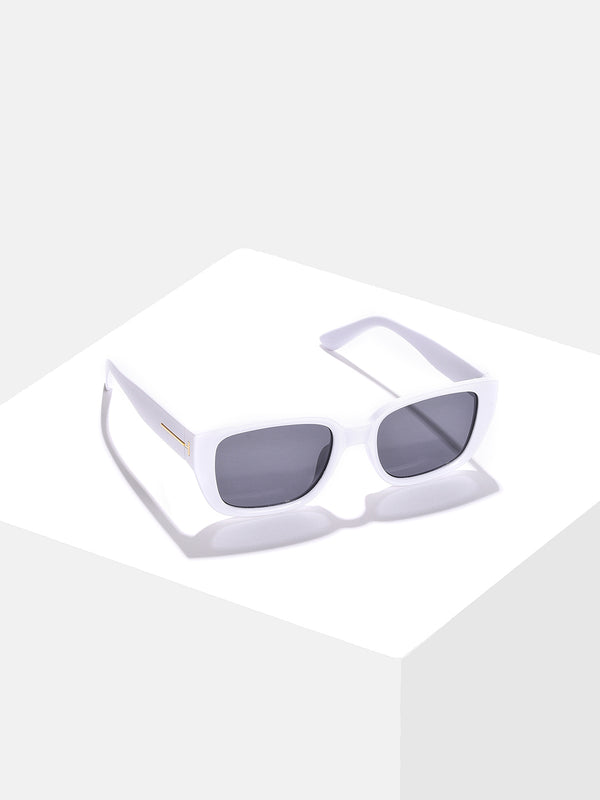 Black Lens White Wayfarer Sunglasses