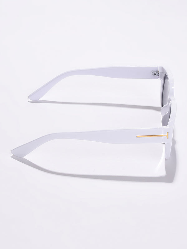 WOMEN BLACK LENS WHITE WAYFARER SUNGLASSES