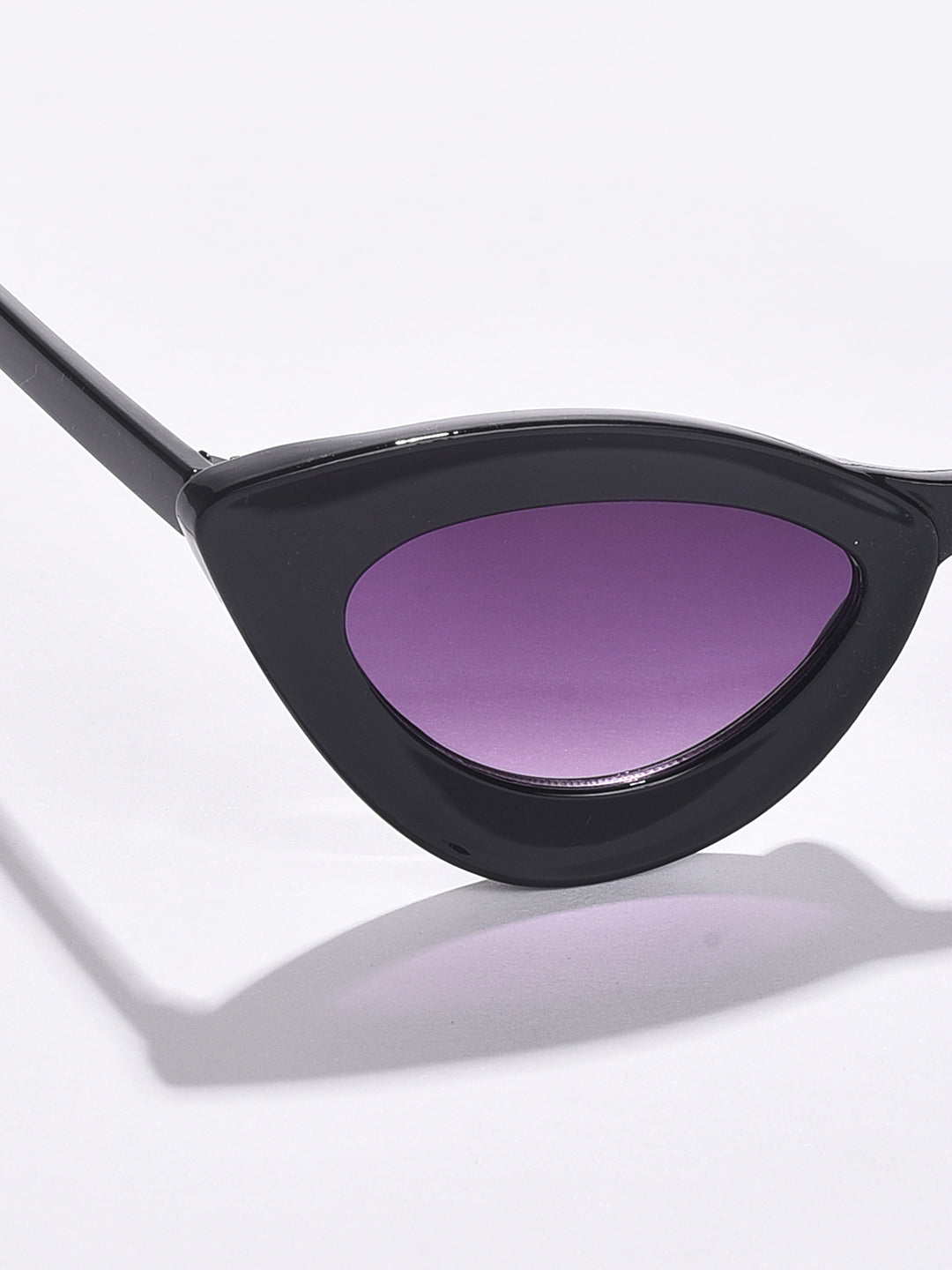 Purple Lens Black Cateye Sunglasses