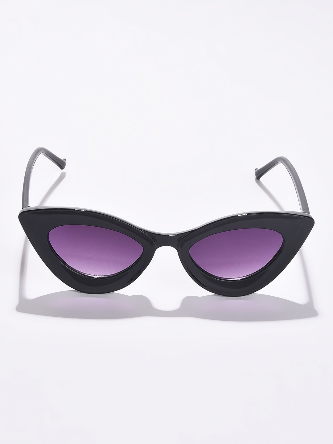 Purple Lens Black Cateye Sunglasses