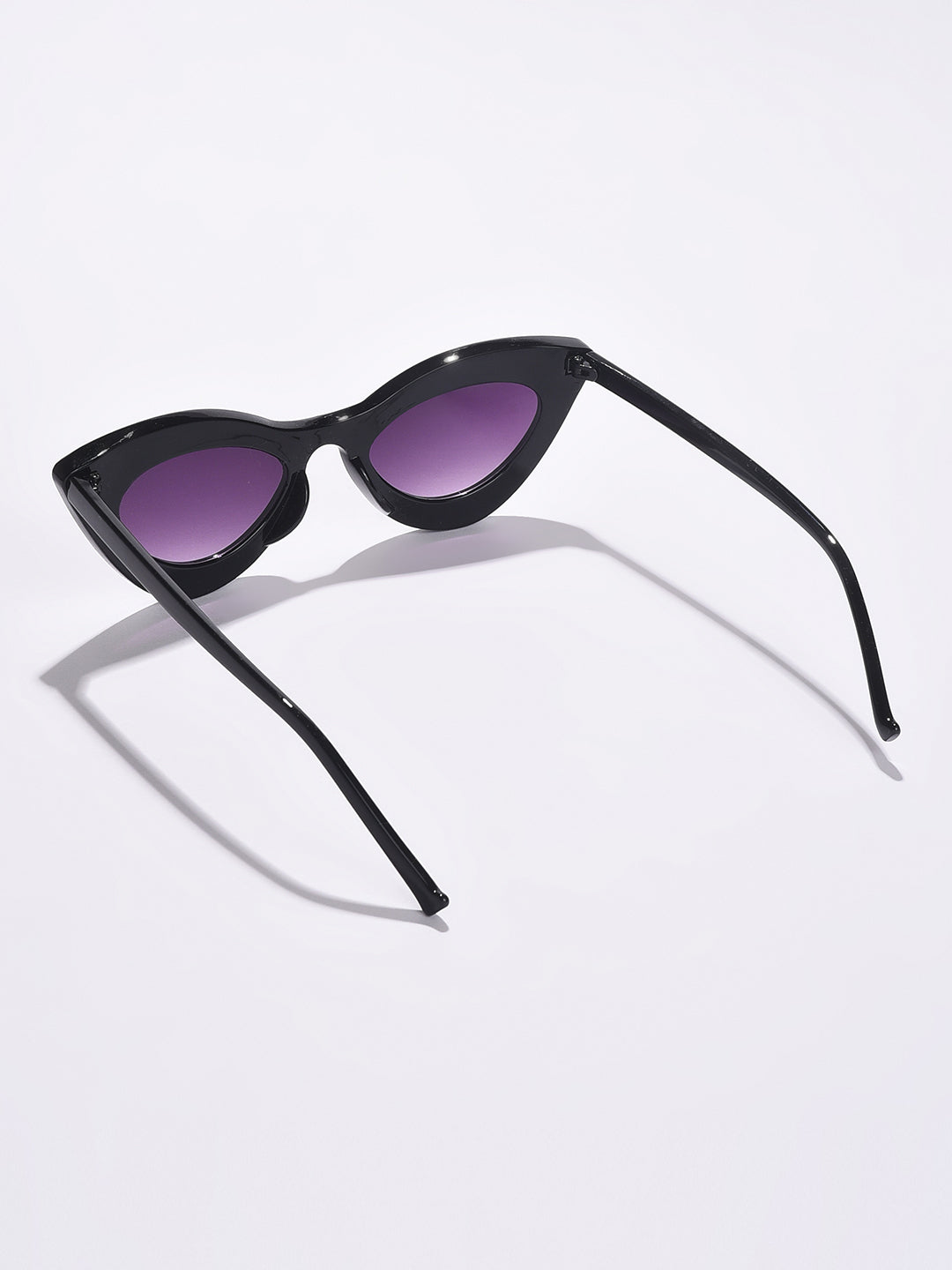Purple Lens Black Cateye Sunglasses