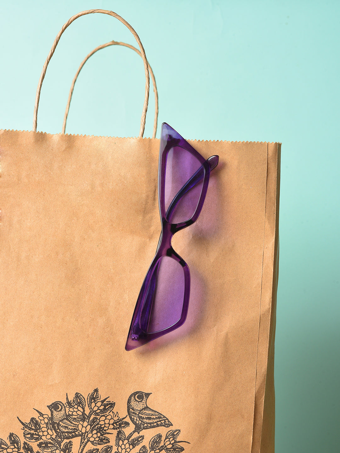 Purple Lens Purple Cateye Sunglasses