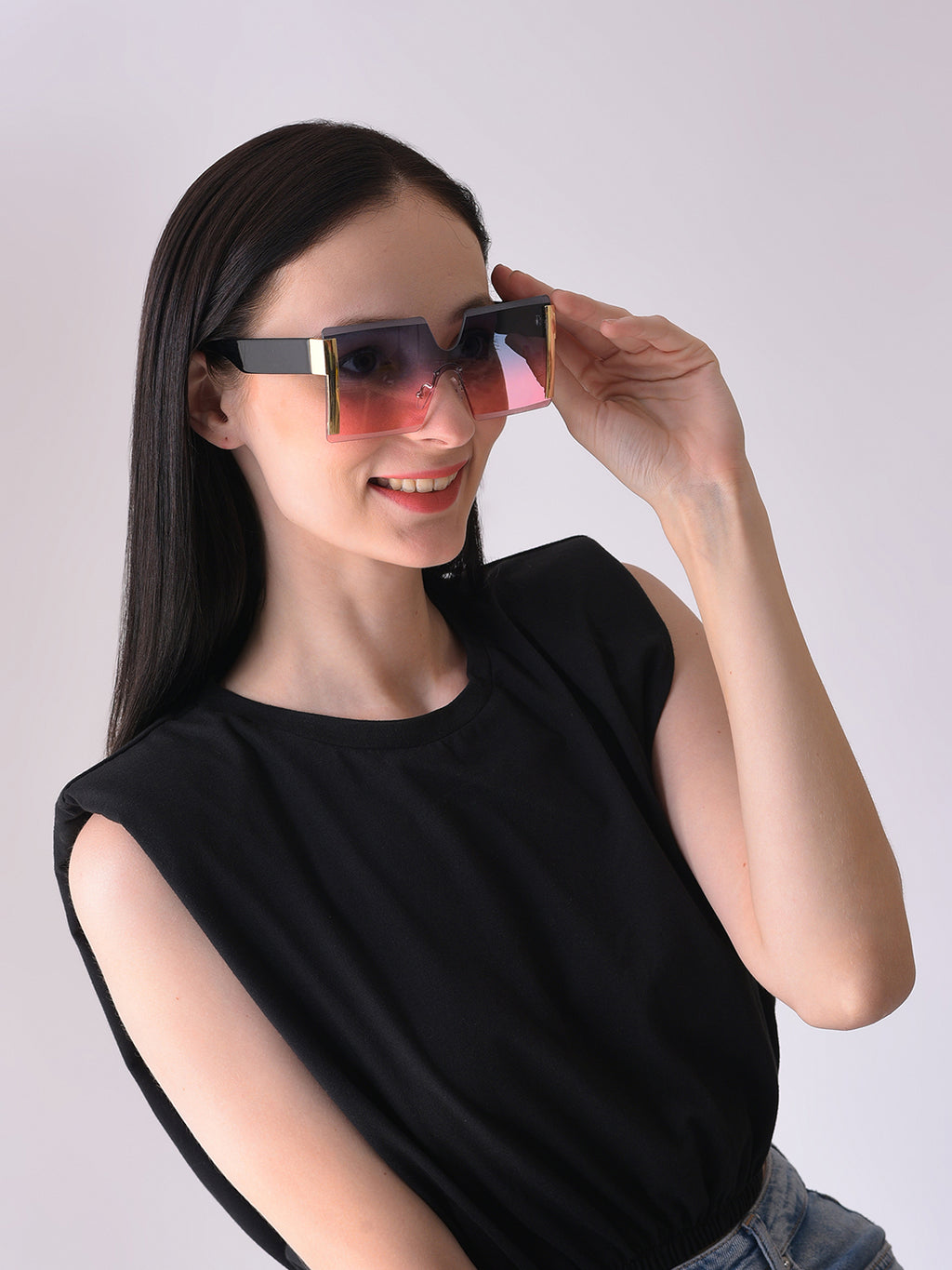 Blue Lens Blue Oversized Sunglasses