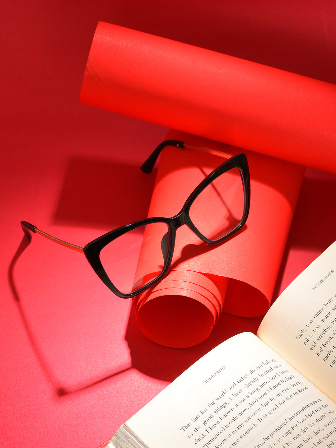 Clear Lens Gold-Toned Butterfly Sunglasses