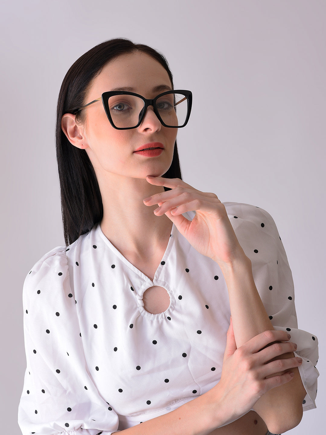 Clear Lens Gold-Toned Butterfly Sunglasses