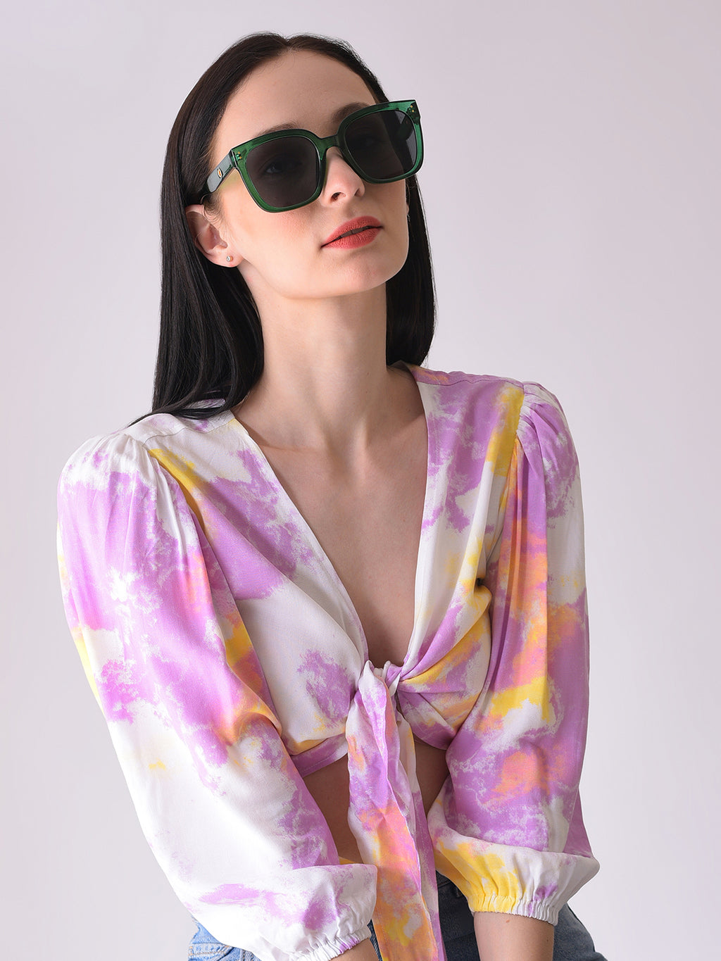 Black Lens Green Butterfly Sunglasses