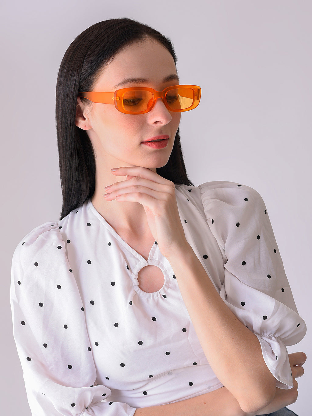 Orange Lens Orange Rectangle Sunglasses