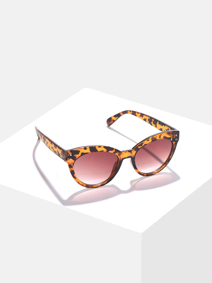 Black Lens Brown Cateye Sunglasses