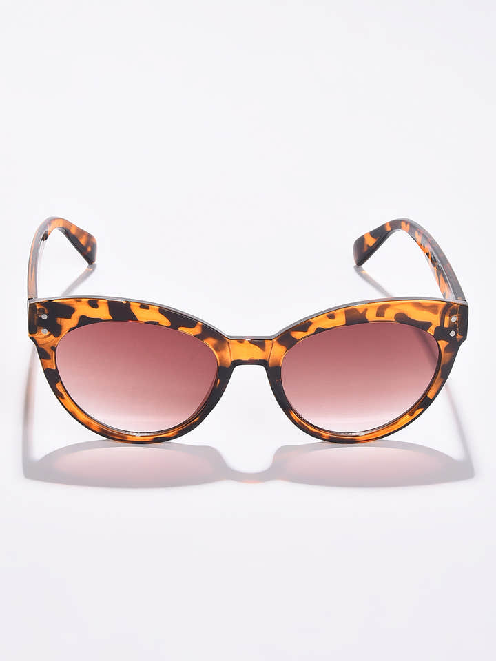 Black Lens Brown Cateye Sunglasses
