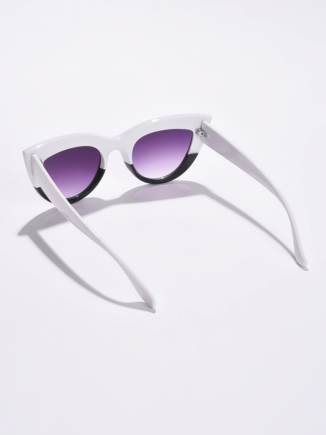 Purple Lens White Cateye Sunglasses