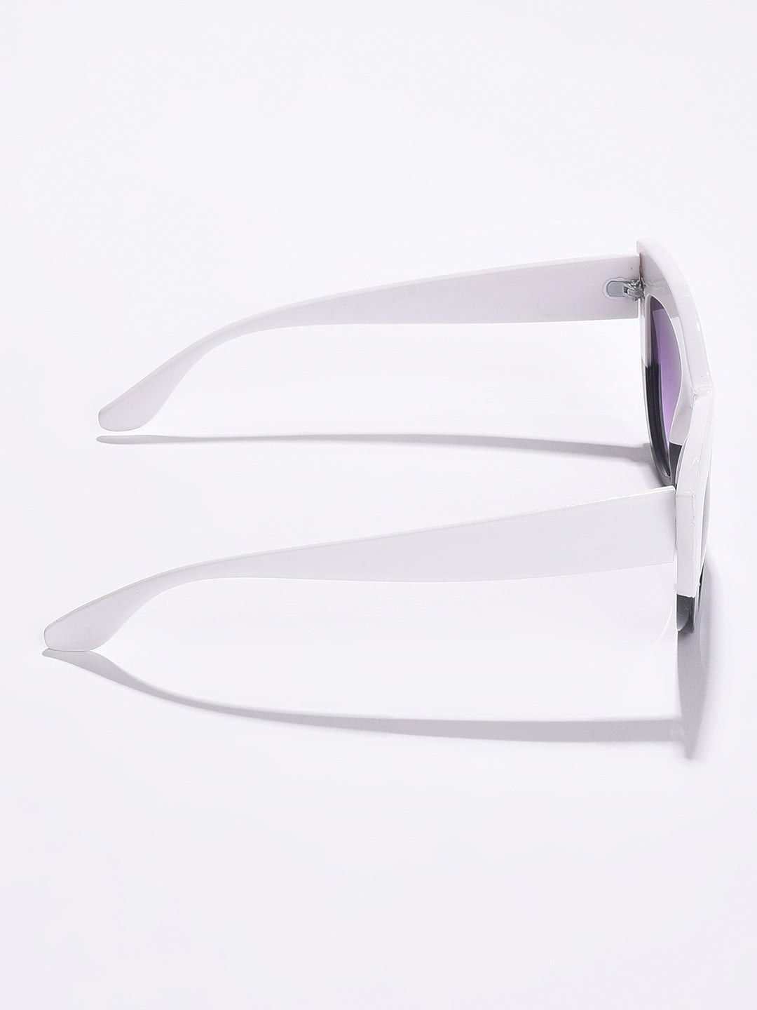 WOMEN PURPLE LENS WHITE CATEYE SUNGLASSES