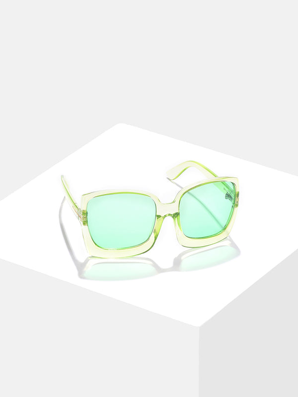 Green Lens Green Oversized Sunglasses