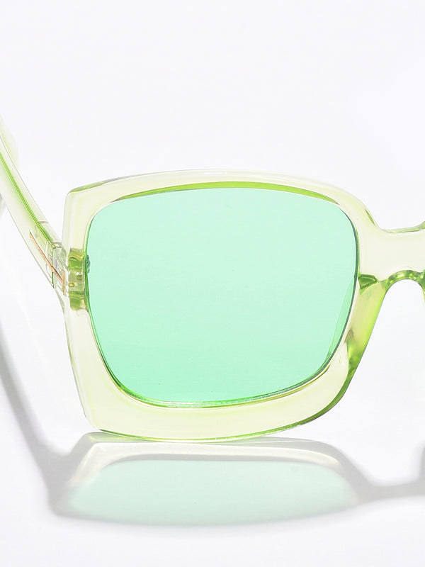 Green Lens Green Oversized Sunglasses