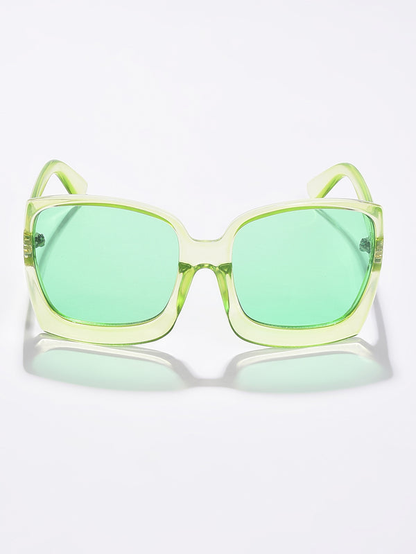 Green Lens Green Oversized Sunglasses