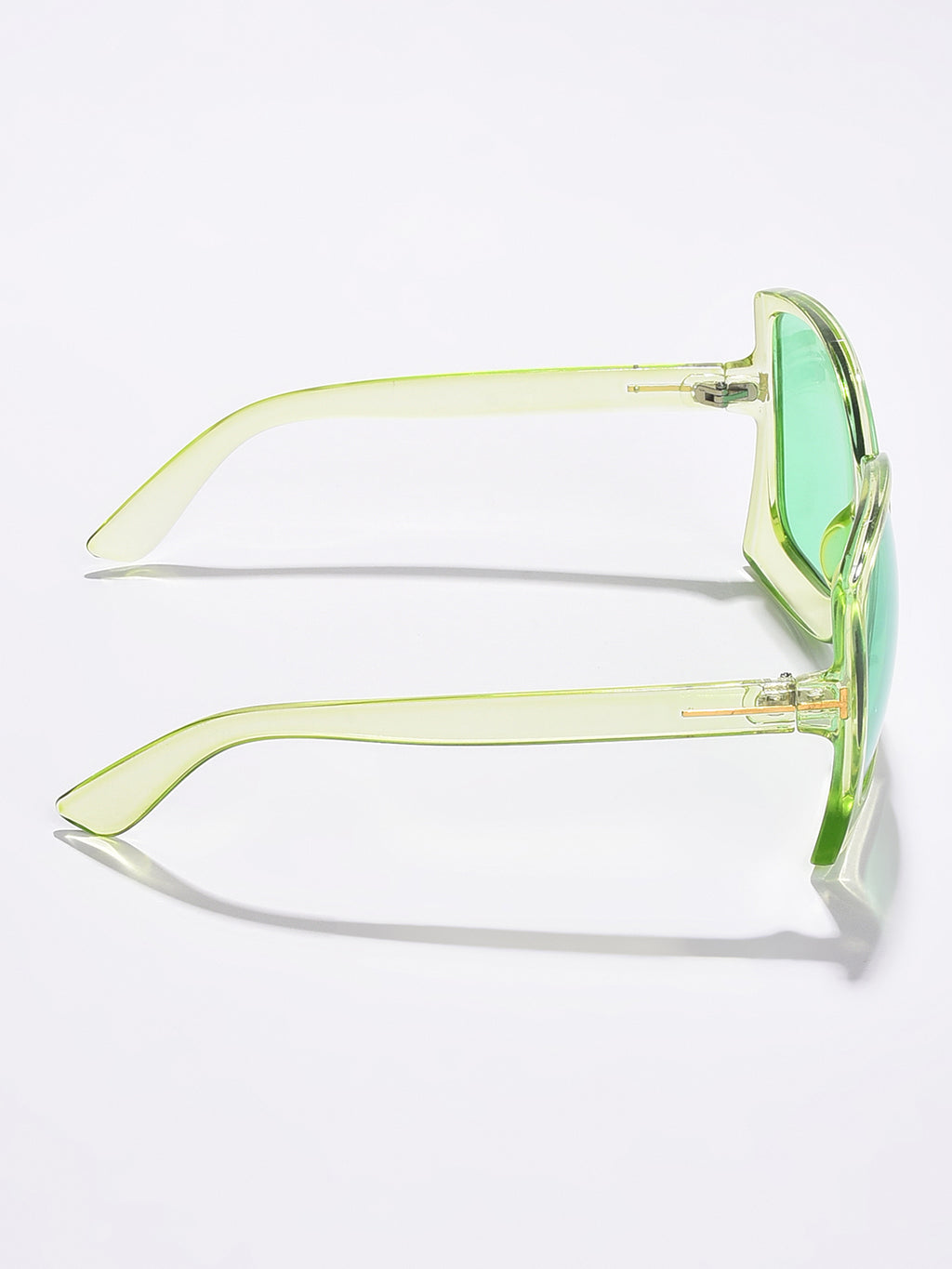 WOMEN GREEN LENS GREEN OVERSIZED SUNGLASSES