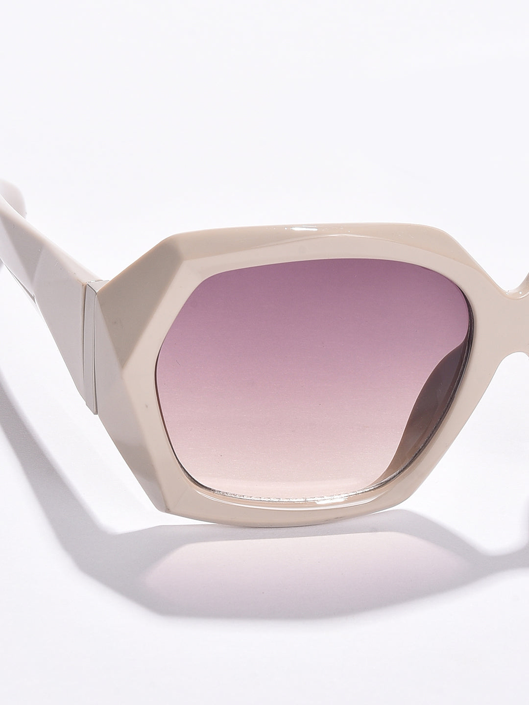 Purple Lens White Oversized Sunglasses