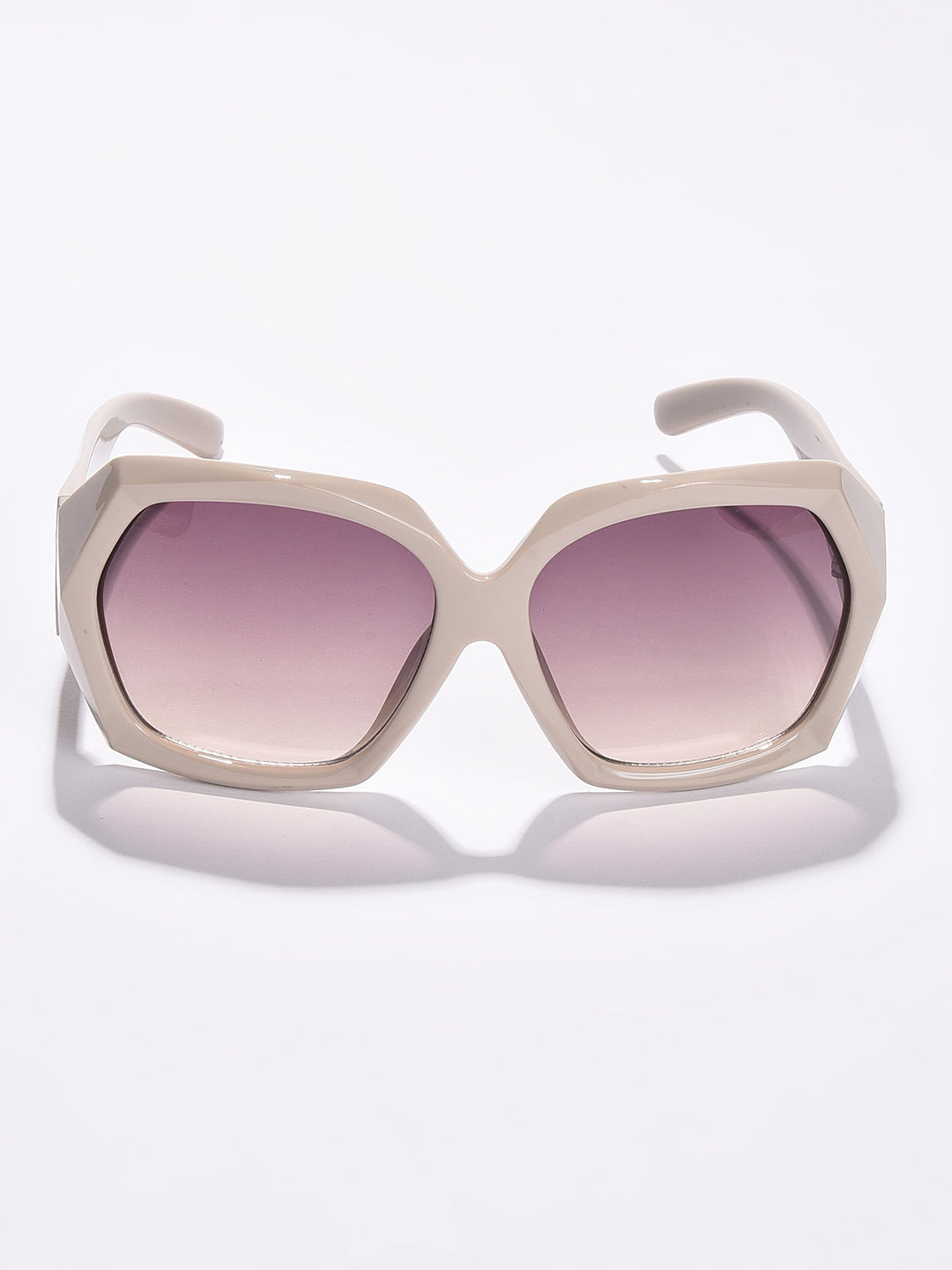 Purple Lens White Oversized Sunglasses