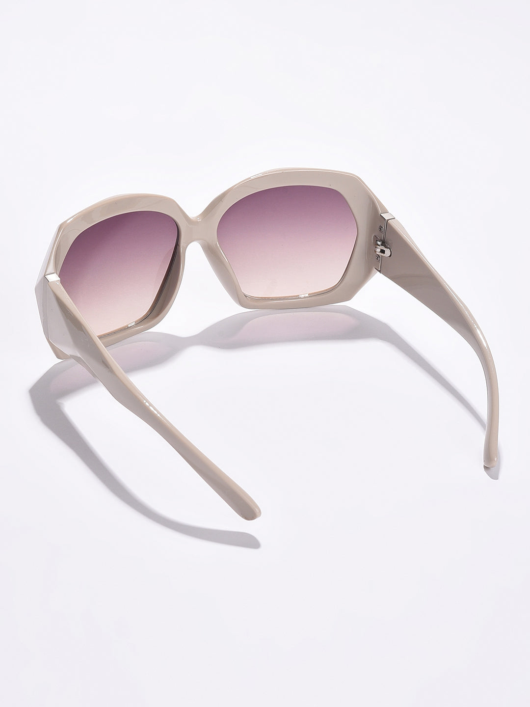 Purple Lens White Oversized Sunglasses