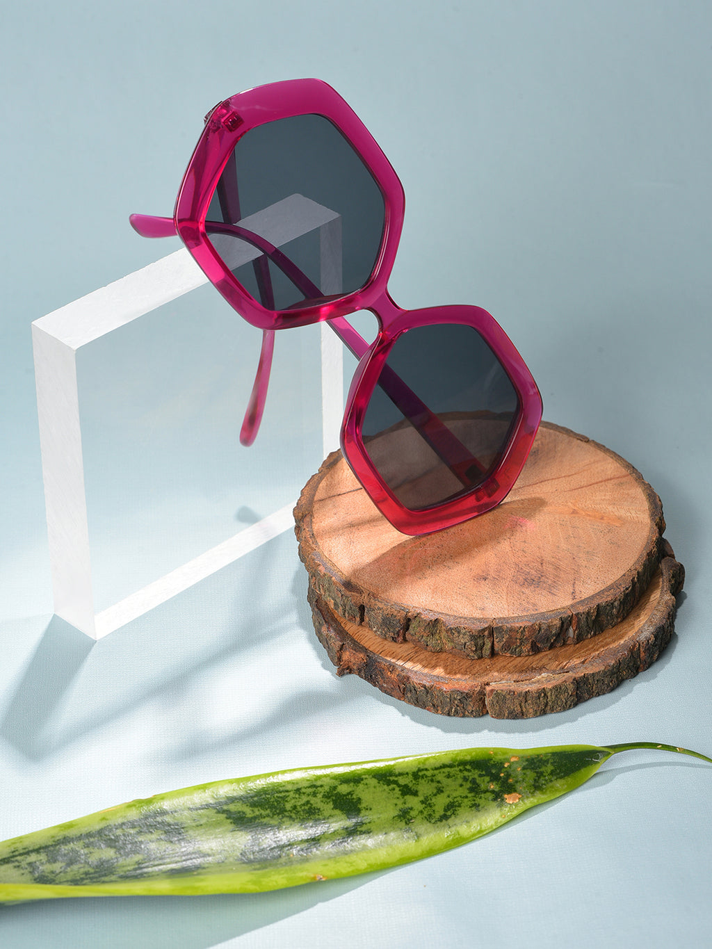 Black Lens Pink Wayfarer Sunglasses